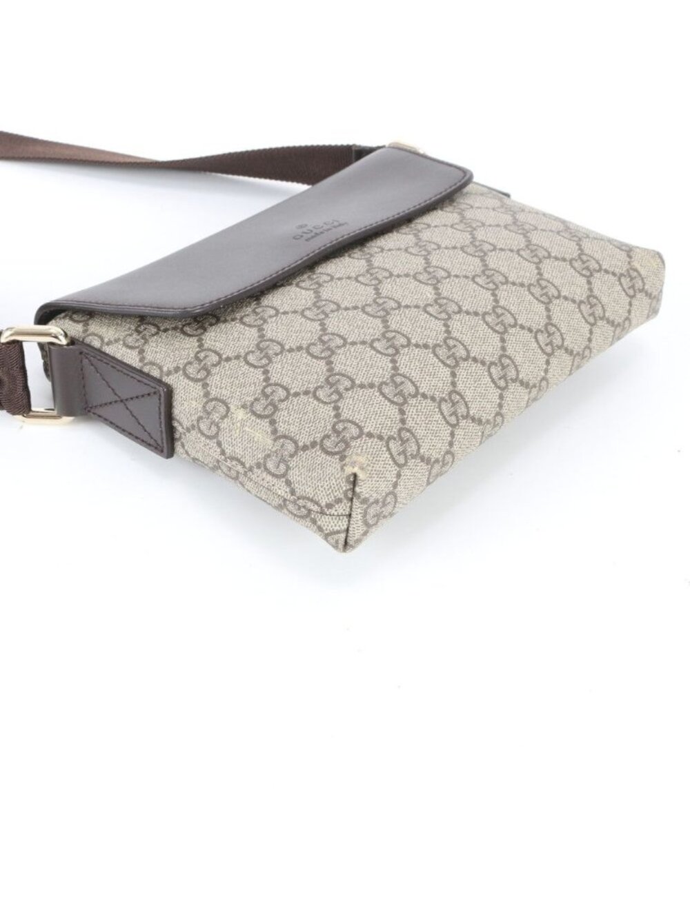 Gucci GG Supreme Leather Shoulder Bag Crossbody Brown Color Rne - Picture 4 of 9